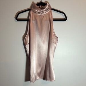 Zara pastel sleeveless high collar top